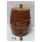 Tetley  Iced Tea Ceramic Barrel Dispenser