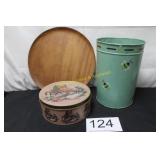 Canister Tin & Wooden Platter