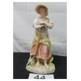 German Bisque Peasant Girl Gardner Figurine