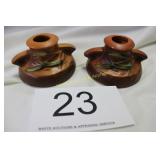 Pair of 1939 Roseville "Iris" Candlestick Holders