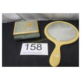 Square Alabaster Musical Box & Hand Mirror