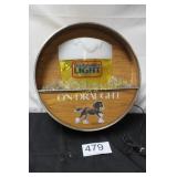 Budweiser Light "On Draught" Barrel Sign