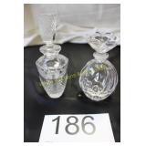 Pair of Vtg. Pressed Glass Perfume Bottles