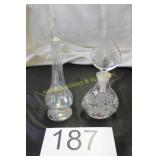 Pair of Vtg. Pressed Glass Perfume Bottles