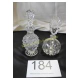 Pair of Vintage Pressed Glass Perfume Bottles