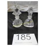 Pair of Vintage Pressed Glass Perfume Bottles