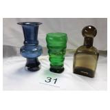Trio of MCM Blown Glass
