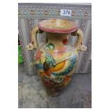 33" Italian Style Majolica Phoenix Wall Vase
