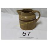 Tan Ribbed Pitcher w/Brown Band