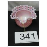 Fenton Rosalene Pink Lattice Edge Bowl