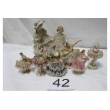 Set of Dresden Lace Figurines From Germany