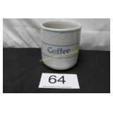 Blue Banded Stoneware Coffee Crock