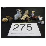 Vintage Ceramic Miniature Cat & Animal Lot