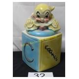 Mid-Century Jack in the Box Ceramic Cookie Jar