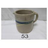 Salt Glazed Stoneware Milk Pitcher