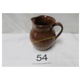 Brown Glazed Stoneware Pitcher