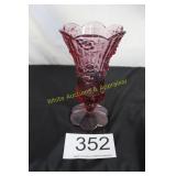 Fenton Cranberry Glass GWTW Vase