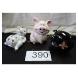 Lot of (3) Decorative Ceramic Piggy Banks