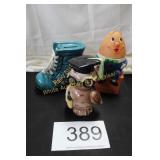 Lot of (3) Novelty Banks