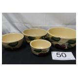 Watt Pottery "Apple" Pattern Nesting Mixing Bowls