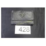 Prada Style Ostrich Leather Flap Wallet