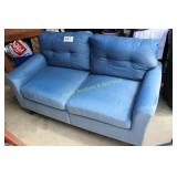 2 Set Loveseat - Blue Upholstery w/Sun Fade