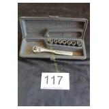 Vtg. Craftsman 3/8' Socket Set w/Case