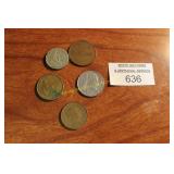 Foreign Coin Lot - (5)