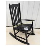Outdoor Black Wooden Rocking Chair
