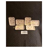 Set of (6) Vintage 1950's Flyte Metal Tip Trays