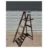 Vintage Wood Painter's Ladder - 5'