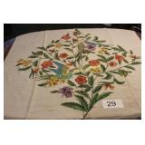 Table Cloth Painted 'Birds & Flowers'