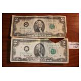 Pair of 1976  Series Two Dollar Bills