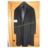 Chaps Men's Black Wool-Blend Full Length Overcoat