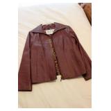 East5th  Women's Burgundy Genuine Leather Jacket