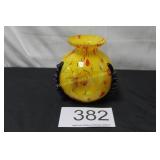 Hand Blown Murano Style Glass Vase