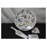 Andrea by Sadek Porcelain Cake Plate & Server Set