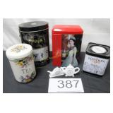 (6) Piece Group of Tea & Chocolate Tins