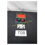 Vtg. Chinese Health Balls in Hinged Display Box