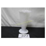 A/H Milk Glass Barbells & Dots Trumpet Vase
