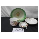 Vintage Assorted Floral Ceramic Bowls, Creamer