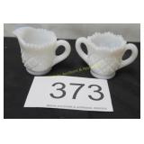 Fenton White Milk Glass Cream & Sugar Set