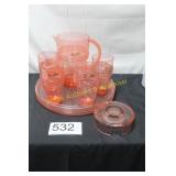 Fiesta Pink Pitcher/Cups & Serving Tray