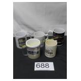 5 Pc. Vintage Auto-Themed Cups/Mug Set