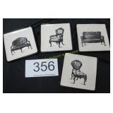 Set of (4) 'Paula Scaleta' Victorian Hanging Plate