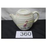 Vintage Porcelier 'Flamingo' Ceramic Teapot