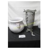Vintage White Ram Planter/Resin Vase