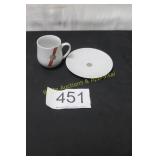 TWA White Porcelain Cup & Saucer