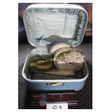 Vtg. Train Case w/Metal Polish Compounds