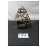 Fall Acorn & Leaf Metal Lantern w/Removable Shade